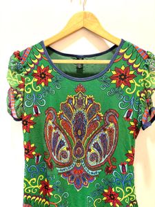 Beautiful Boho Floral Print EmbellishmedTop