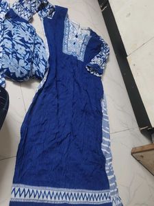 Blue Printed Kurta Set