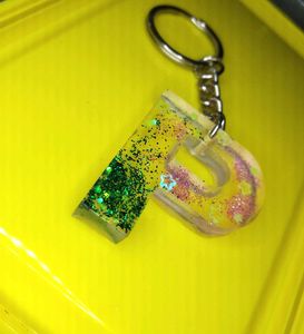 P Letter Keychain Resin Art