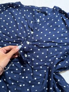 Polka Dot Tie Sleeve Top