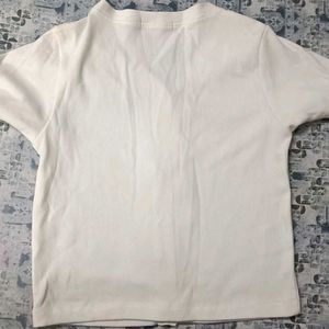 Zara White Button-Up Top