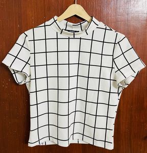 SHEIN CHECKED CROP TOP FOR GIRLS