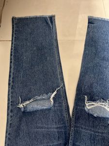 Distressed Straight Leg Jeans