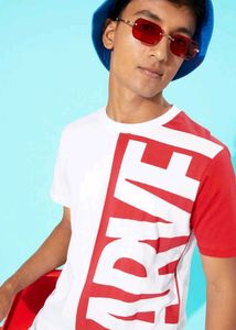 Kook and Keech Trendy White &amp; Red Marvel Tshirt