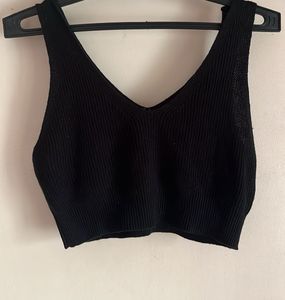 Black Knit Tank Top