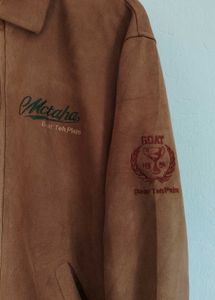 Retro Suede Bomber Jacket