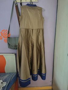 Elegant Gold & Blue Dress