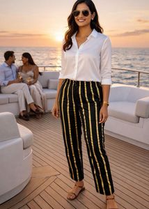 🖤 Black & Gold Power Pants ✨ Day to Night Chic🔥