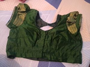 New Green Saree With Stylish Blouse