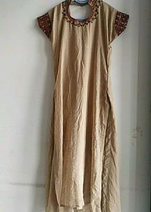 Tan Kurta Set With Duppata