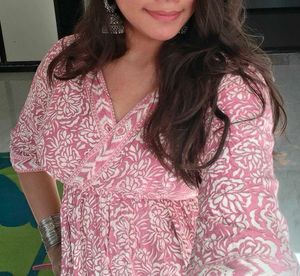 Pink Floral Print Dress💗