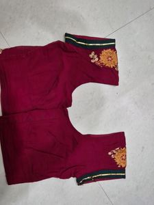 EMBROIDERY MAROON BLOUSE