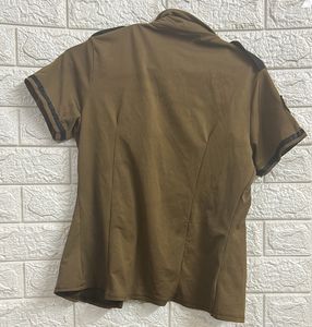 Olive Police Print Shirt / Jacket