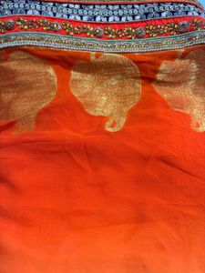 Orange Embellished Indian Outfit