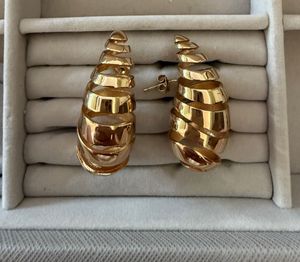 Gold Tone Spiral Earrings