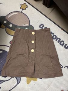 Button Front Mini Skirt