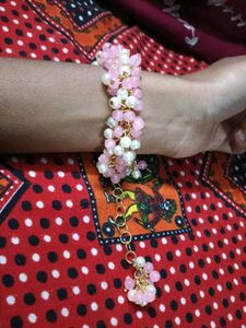 Pink &amp; Pearl Beaded Bracelet