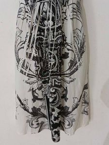BLACK &amp;WHITE HALTER NECK DRESS