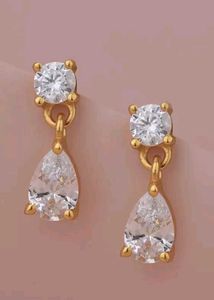 925 Real Silver Drop Earrings (18k Gold Plated)