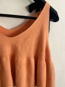 Peach Tie-Strap Knit Tank