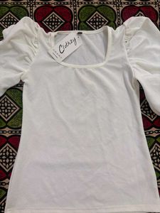 Chic White Puff Sleeve Top