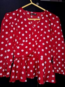 Red Polka Dot Top..