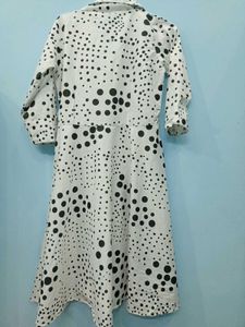 Black Dot Print Dress 34size