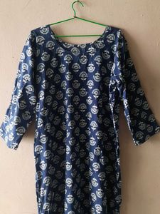 Elegant Blue Printed Kurta Set