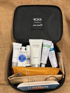 Tumi Leather Amenity Kit with Luxury Brands