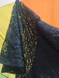 Elegant Black Lace Dress, febric floral barcode