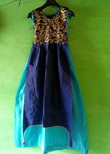Embroidered Blue & Teal Dress