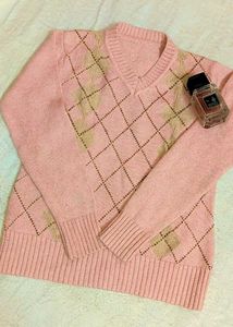 Pink Argyle Sweater🎀🩷