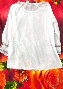Fabulous Girls White Georgette Top❤️❣️🌹