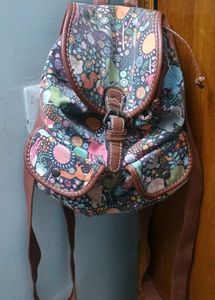 Multicolor Jungle Print Mini Canvas Backpack