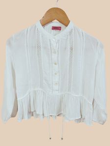 Checked Square Neck Blouse