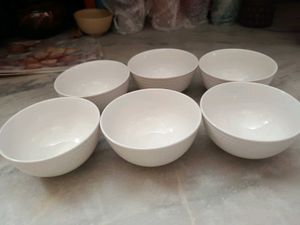 White Ceramic Snack Bowls (Set of 2)