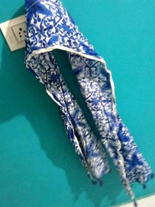 Blue Patterned Scarf