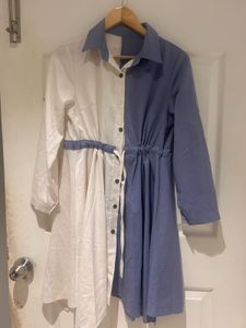 Blue Fit And Flare Dress