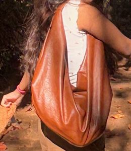 Brown Leather Hobo Bag