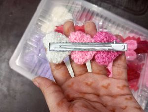 Crochet Heart Hair clips