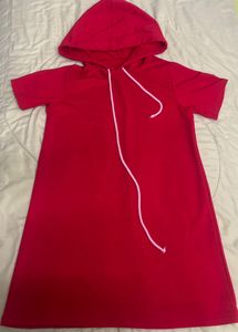 Red Short Sleeve Hoodie