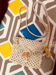 Macrame Fringe Crossbody Bag