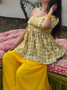 Haldi One Shoulder Boutique Stiched Dress
