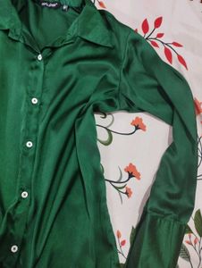 Green Satin Blouse