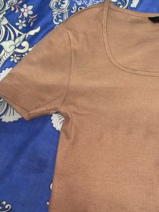 Ribbed Square Neck Top