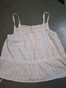 Cream Crochet Top