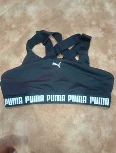 Puma Black Stylish Cross Back Gym Bra
