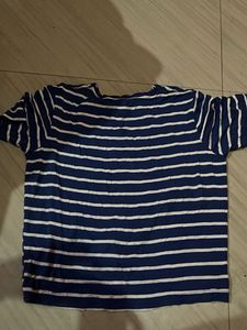 Striped Knot-Front Tee
