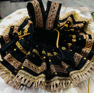 Krishna Dress fabric chandri cotton colour black