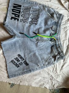 Graphic Denim Shorts